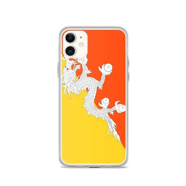 Bhutan Flag iPhone-etui - iPhone 11 - Fuld beskyttelse - Blød silikone Bhutans flagga