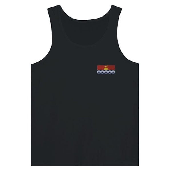 Kiribati Flag Broderi Tank Top i Sort Svart XL