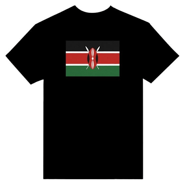 Kenya Flag T-shirt i sort farve Svart jag