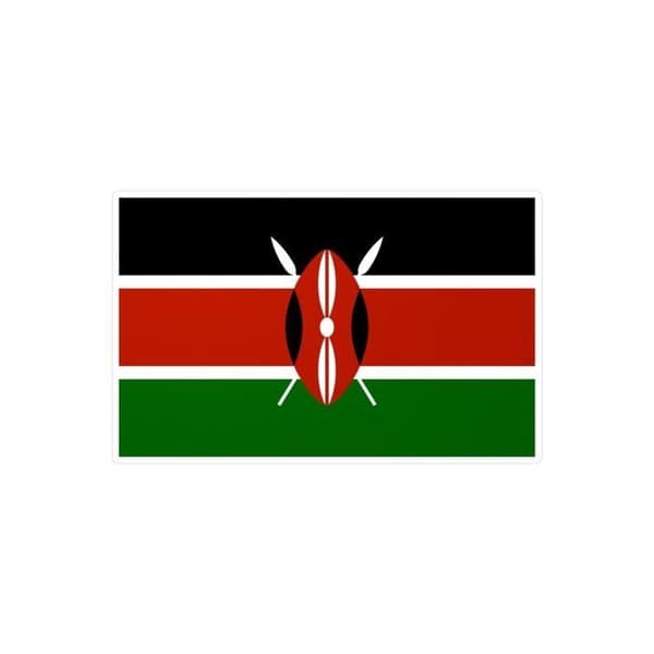 Kenya Flag Sticker 9,0x15,0cm i 1000 stykker