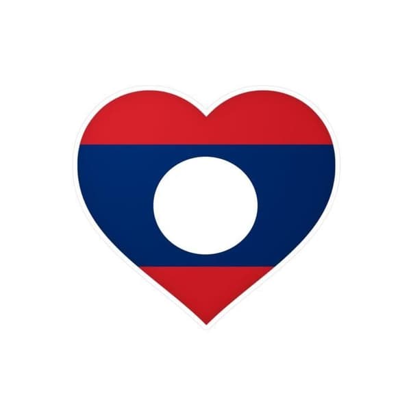 Autocollant - PIXELFORMA - Flagga av Laos - 5 cm - 1000 stycken - Hållbart material