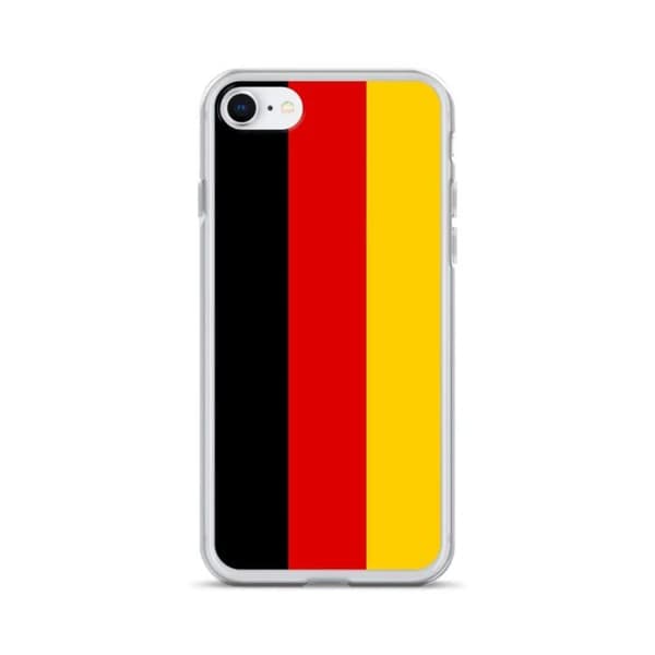 iPhone etui - PIXELFORMA - iPhone 8 - Tysk flag - Blød silikone - Holdbart beskyttelse Svart, Röd, Gul