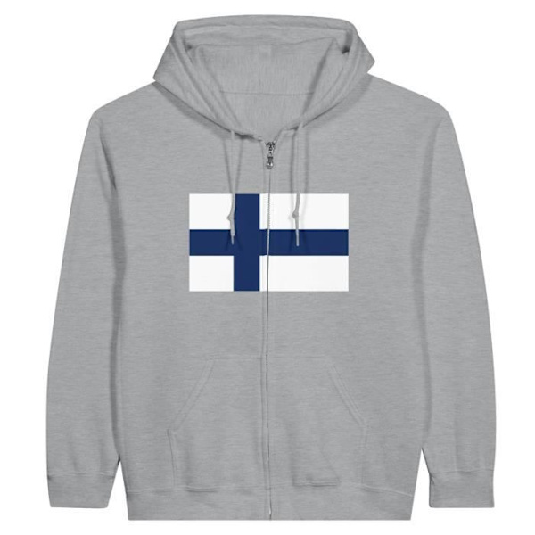Huppari - PIXELFORMA - Suomen lippu - Harmaa - Pitkät hihat - Unisex Grå S