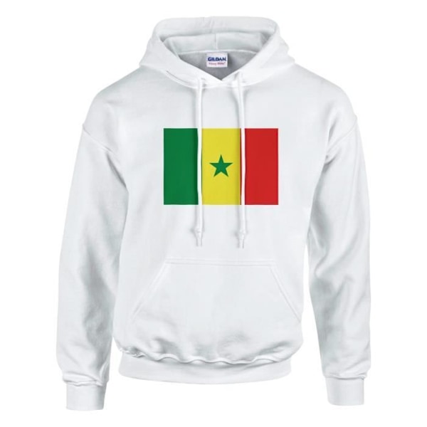 Senegal Flag Hoodie i Vit Vit S