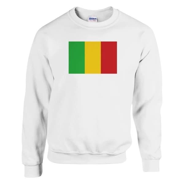 Sweatshirt - PIXELFORMA - Malis flagga - Långärmad - Bomull-polyester - Vit Vit XXXXL