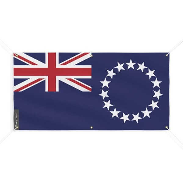 Banner Flag of Cook Islands 6 öljetter 60x120cm i polyester