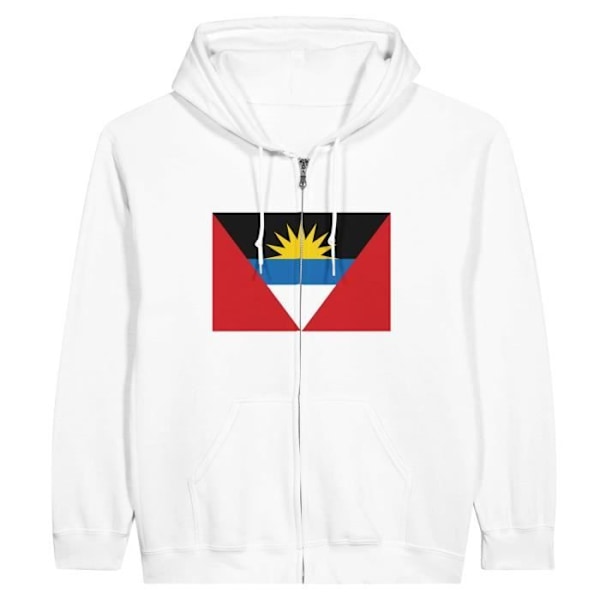 Antigua och Barbuda flagga Hoodie med dragkedja i vit Vit jag