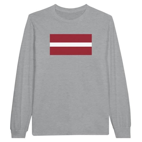 Latvia Flag langærmet T-shirt i grå Grå S