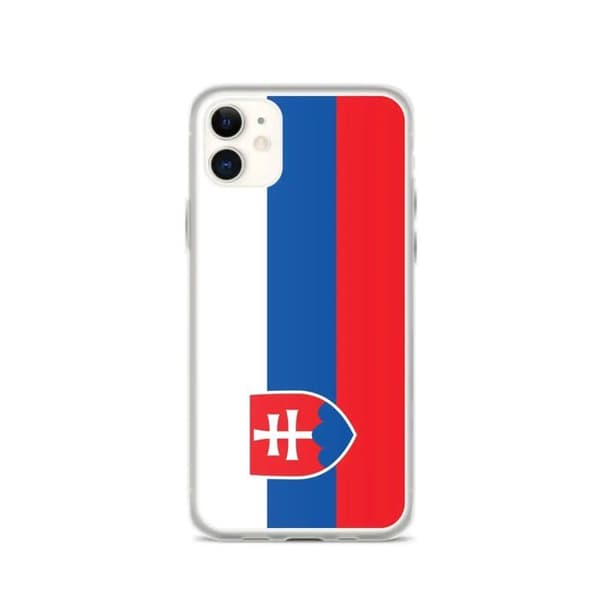 Coque til iPhone - PIXELFORMA - iPhone 11 - Slovakiets flag - Blødt silikone - Let design Vit, Blå, Röd