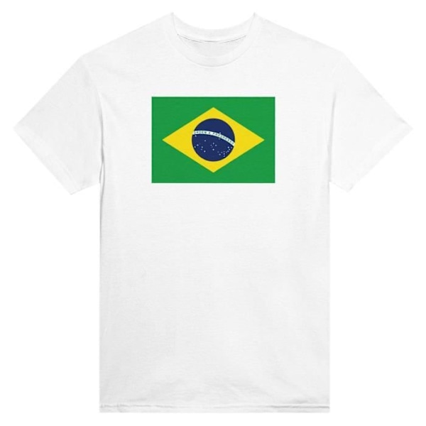 Brasilien Flag T-shirt i hvid farve Vit XXL