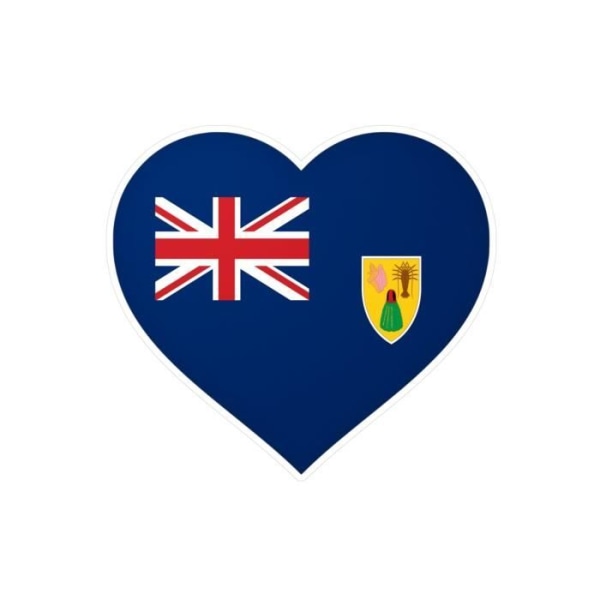 Hjärtklistermärke Turks- och Caicosöarnas flagga i flera storlekar 2 cm i 1000 bitar