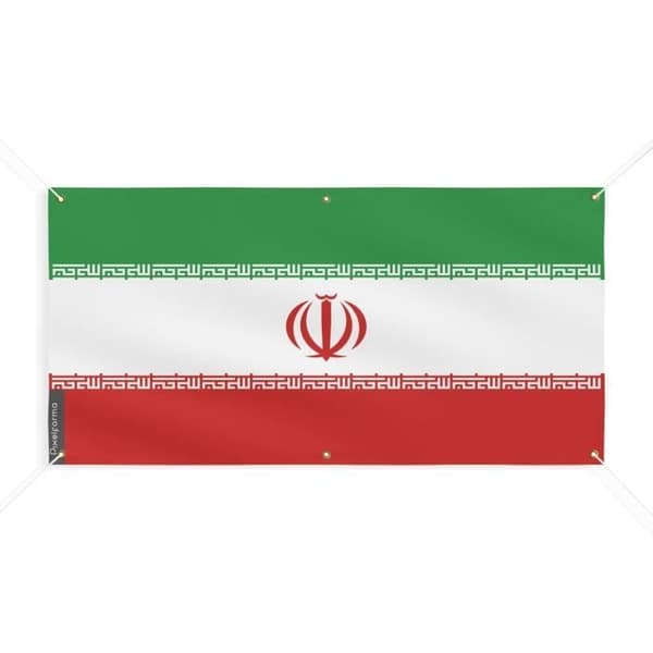 Iranin lippu 6 silmukkaa 150x300cm polyesteriä