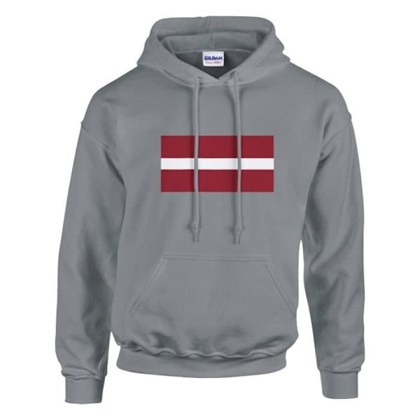 Latvia Flag -huppari harmaa Grå XL