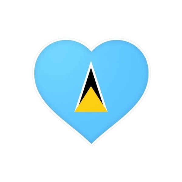 Hjärtklistermärke Saint Lucias flagga 3,0x4,5cm i 1000 bitar