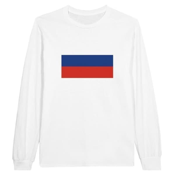 Langærmet T-shirt - PIXELFORMA - Russisk flag - 100% bomuld - Langærmede - Regular fit Vit jag