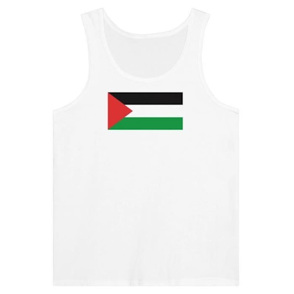 Palestina Flag Tank Top i Vit Vit XL