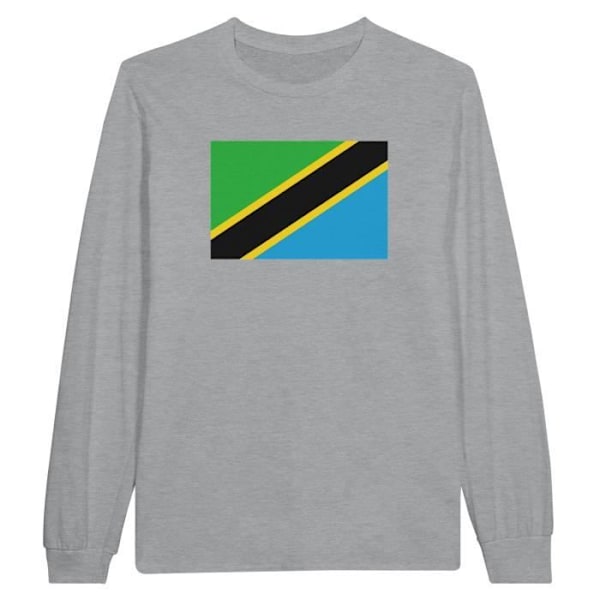 Tanzania Flag Långärmad T-shirt i grått Grå XXL