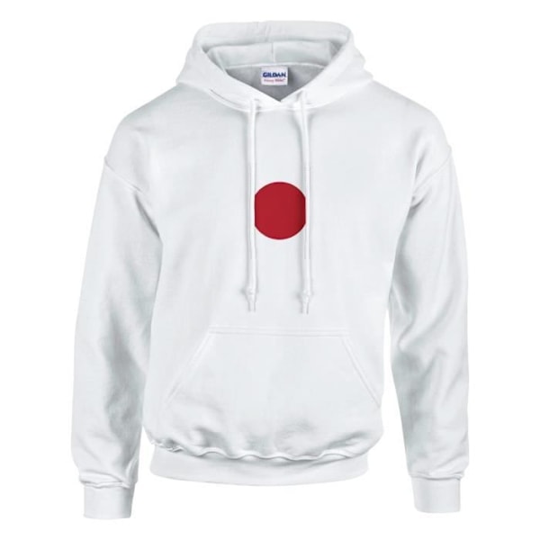 Japan Flag Hoodie i Vit Vit XL