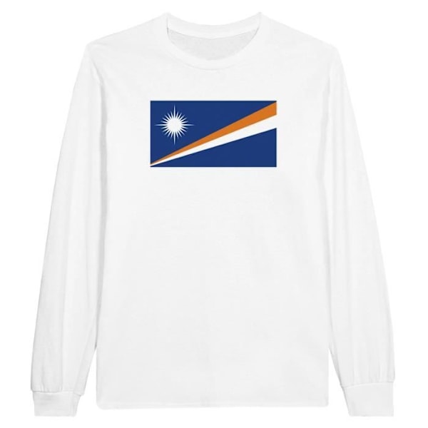 Marshall Islands Flag langærmet T-shirt i hvid Vit XXXL