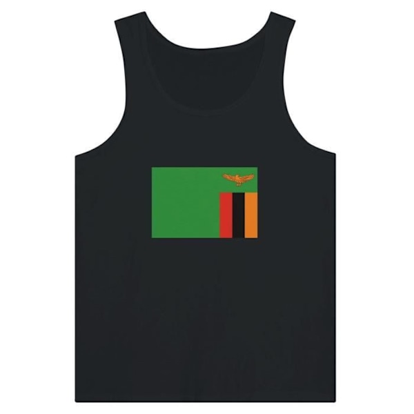 Zambia Flag Tank Top i Sort Svart XL