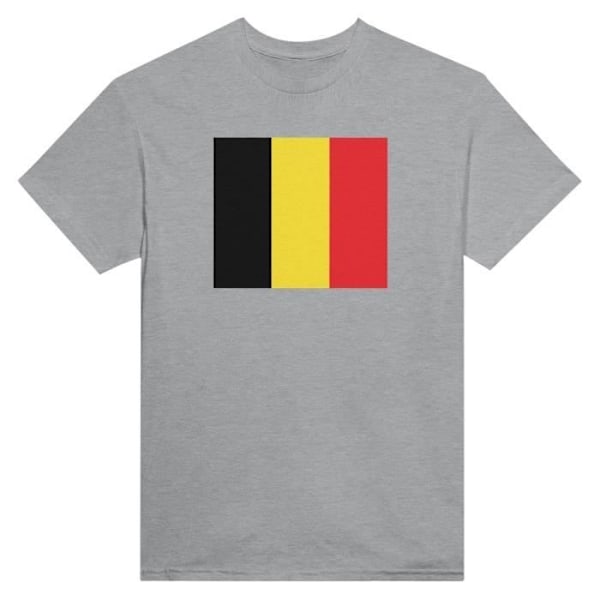 Belgien Flag T-shirt i grå farve Grå XXXL