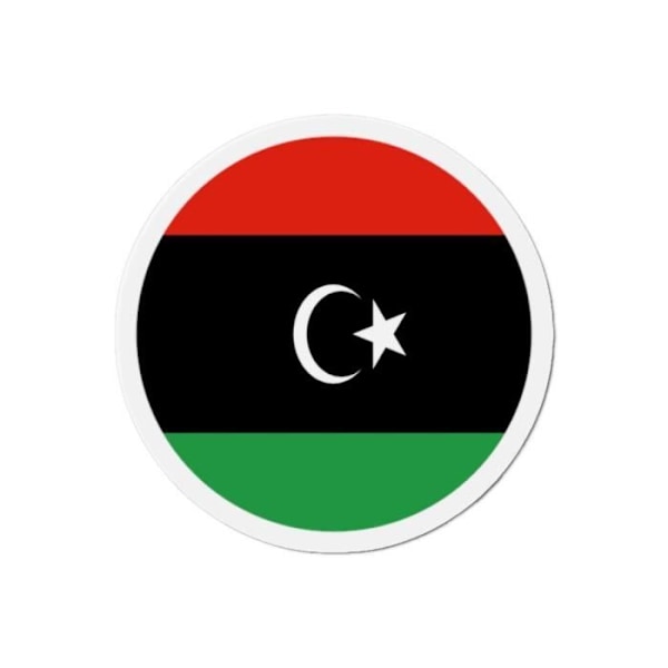 Rund magnet Libyens flagga 50 stycken i 7cm