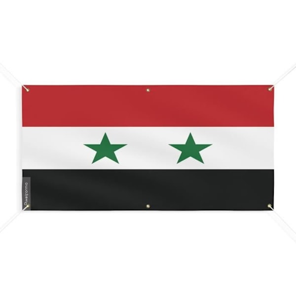 Syrien flaggbanner 6 öljetter 140x280cm i polyester