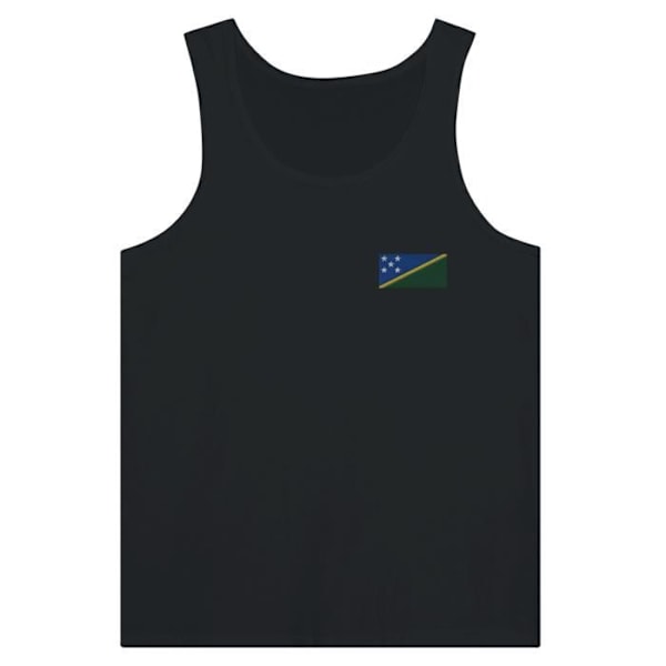 Solomon Islands Flag Embroidery Tank Top i sort Svart S