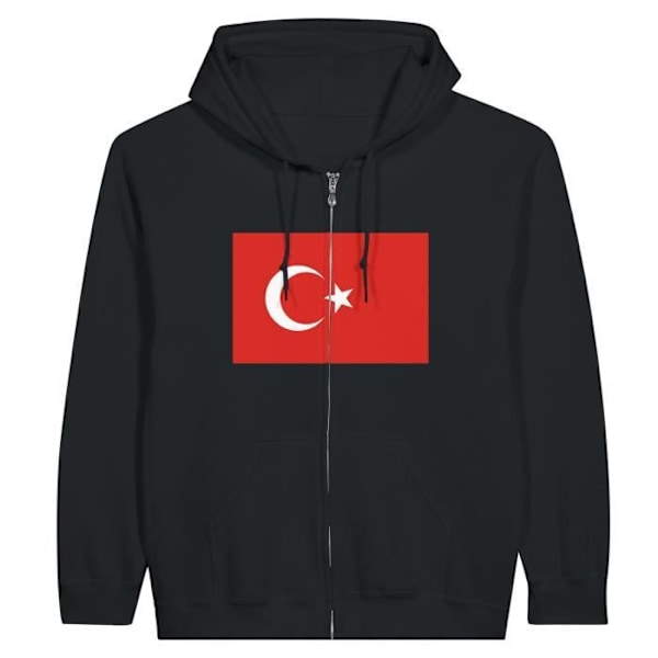 Turkiet flagga dragkedja i svart Svart XXXL