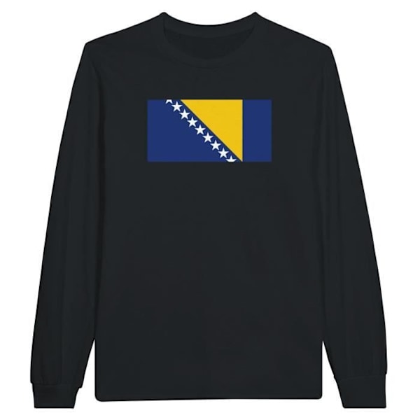 Bosnien-Hercegovina Flag Langærmet T-shirt i sort Svart M