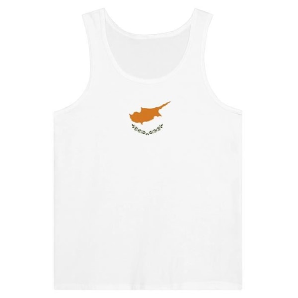 Cyprus Flag Tank Top i hvid Vit XL