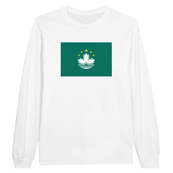 Macau Flag langærmet T-shirt i hvid Vit XL