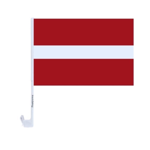 Letlands bilflag i polyester 14x21cm 10 stk