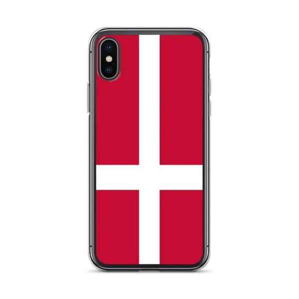 Coque iPhone - Danmarks Flag - iPhone XS Max - Fleksibel - Multifarvet - Vertikal Flerfärgad