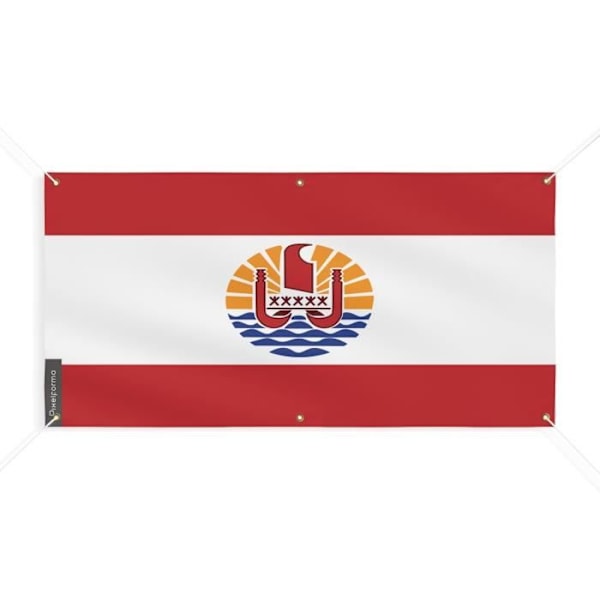 Banner Flagga för Franska Polynesien 6 öljetter 50x100cm i polyester