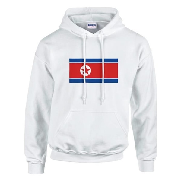 North Korea Flag -huppari, valkoinen Vit XXXXXL