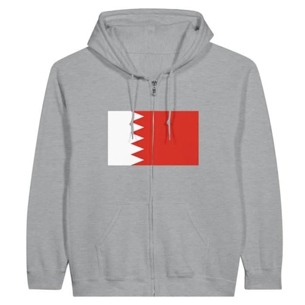 Bahrain Flag Hættetrøje med lynlås i grå Grå XXL