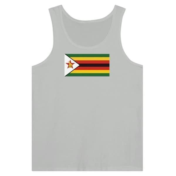 Linne - Zimbabwe Flag - Grå - 100% bomull - Slim fit - Slitstark Grå M
