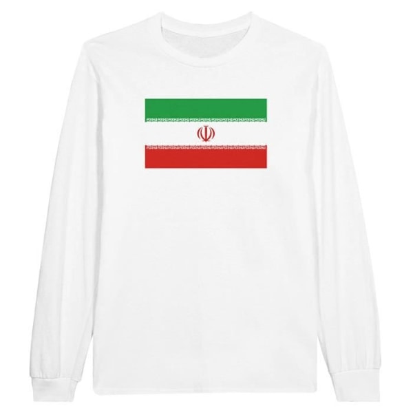 Iran Flag pitkähihainen T-paita valkoinen Vit S