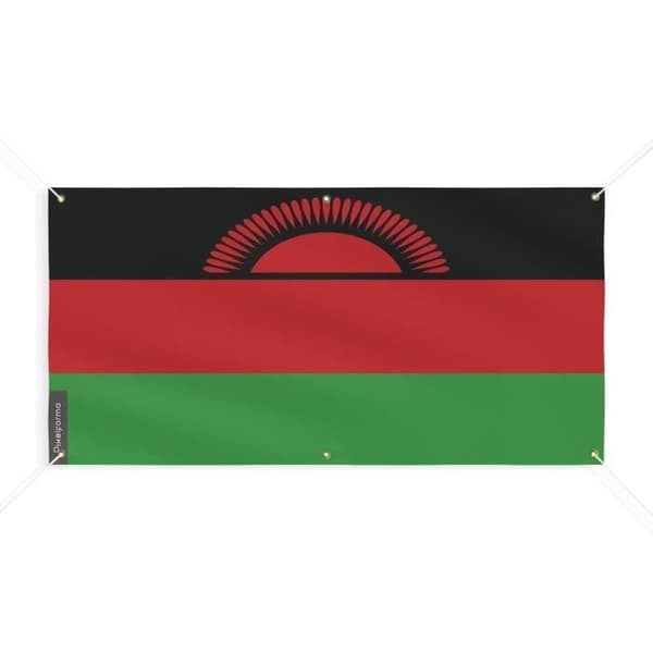 Flaggbanner Malawi - PIXELFORMA - 110x220cm - Hållbar polyester - 6 förstärka öljettar