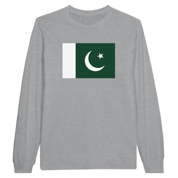 Pakistan Flag langærmet T-shirt i grå Grå M