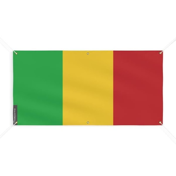 Banner Flag of Mali 6 eyelets 100x200cm i polyester