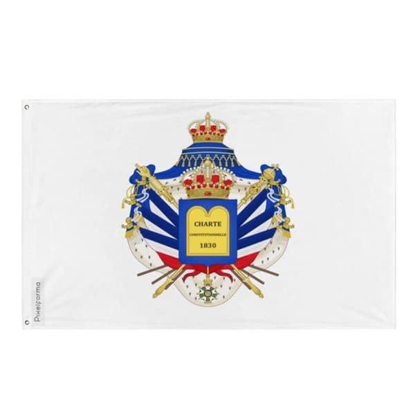 Flag - Frankrig - Våbenskjold - 60 x 90 cm - Polyester - Tryk foran/andre side Flerfärgad