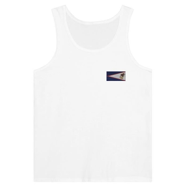 American Samoa Flag Broderi Tank Top i Hvid Vit XXL