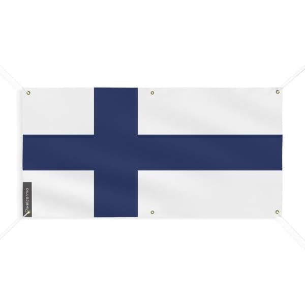 Suomen lippu 6 silmukkaa 170x340cm polyesteriä