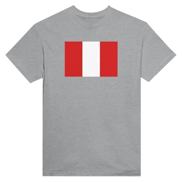 Peru Flag T-shirt i grå farve Grå XXXL