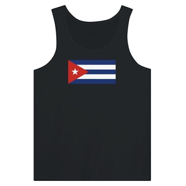 Cuba Flag Tank Top i Sort Svart M