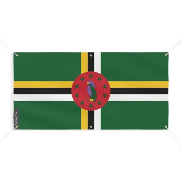 Banner Flag of Dominica 6 öljetter 90x180cm i polyester