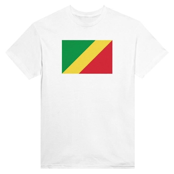 Republikken Congo Flag T-shirt i hvid farve Vit S