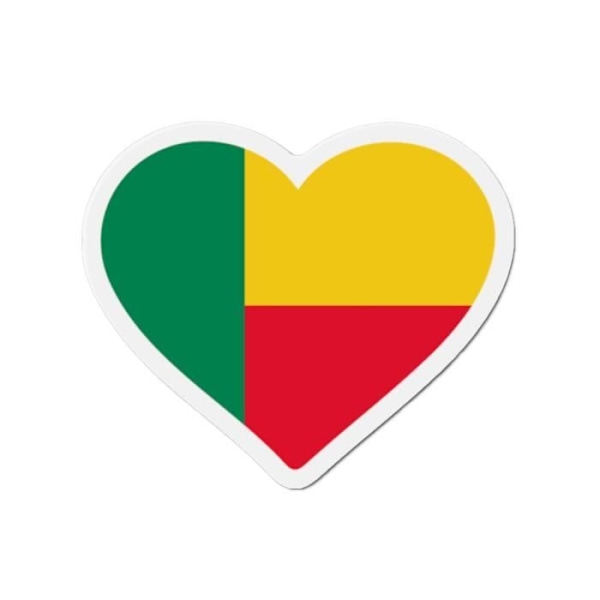 Benin Flag Heart Magnet 50 stycken i 9cm